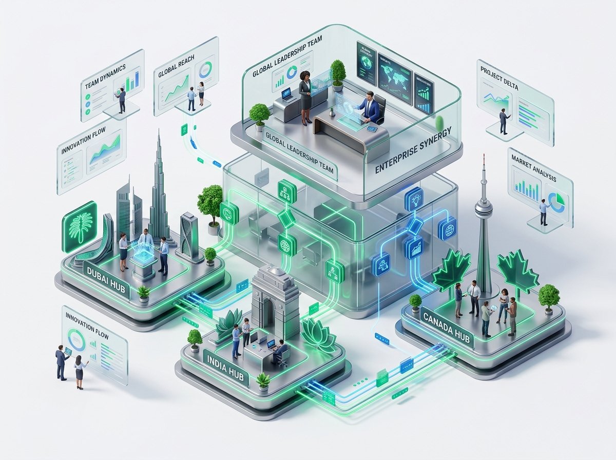 GrowthSpell Global Leadership & Engineering Team 3D Visualization
