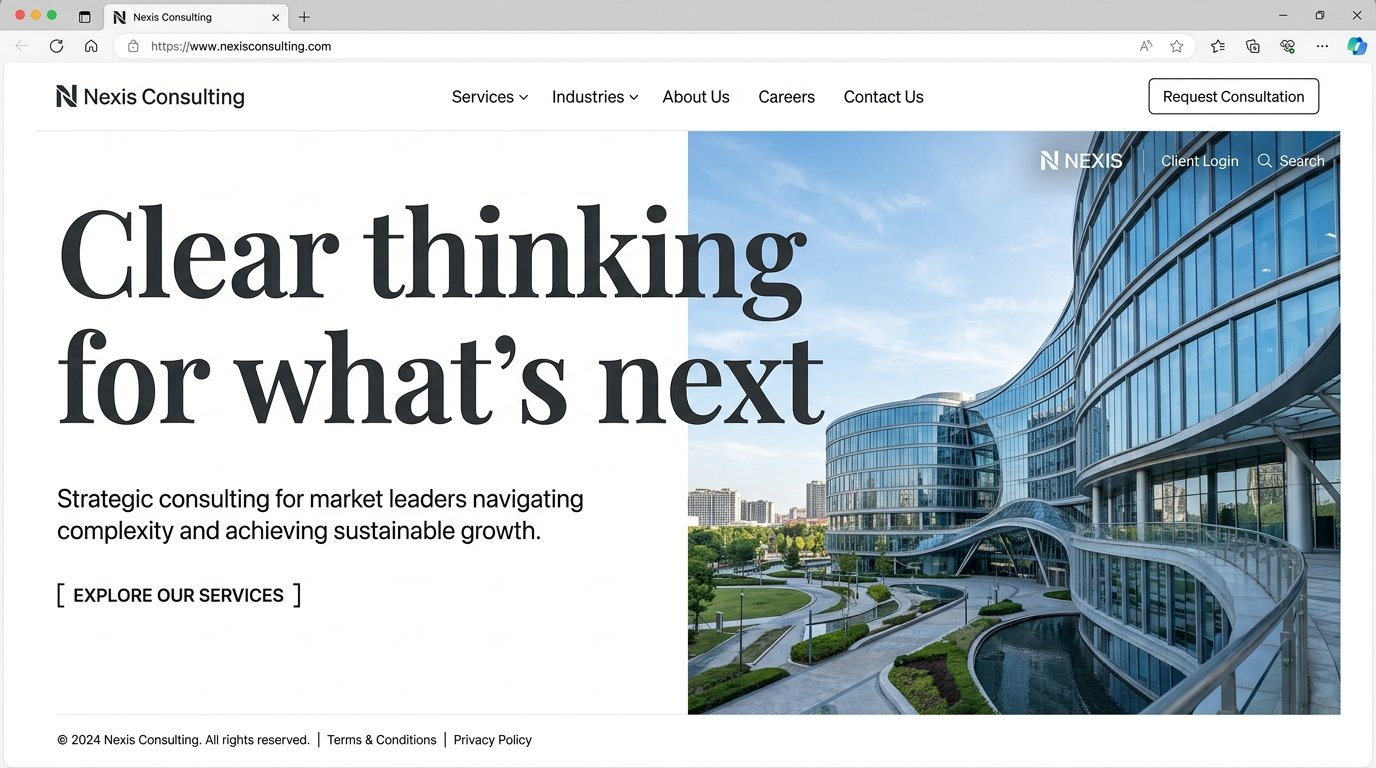 Desktop view of the Northbridge professional services website