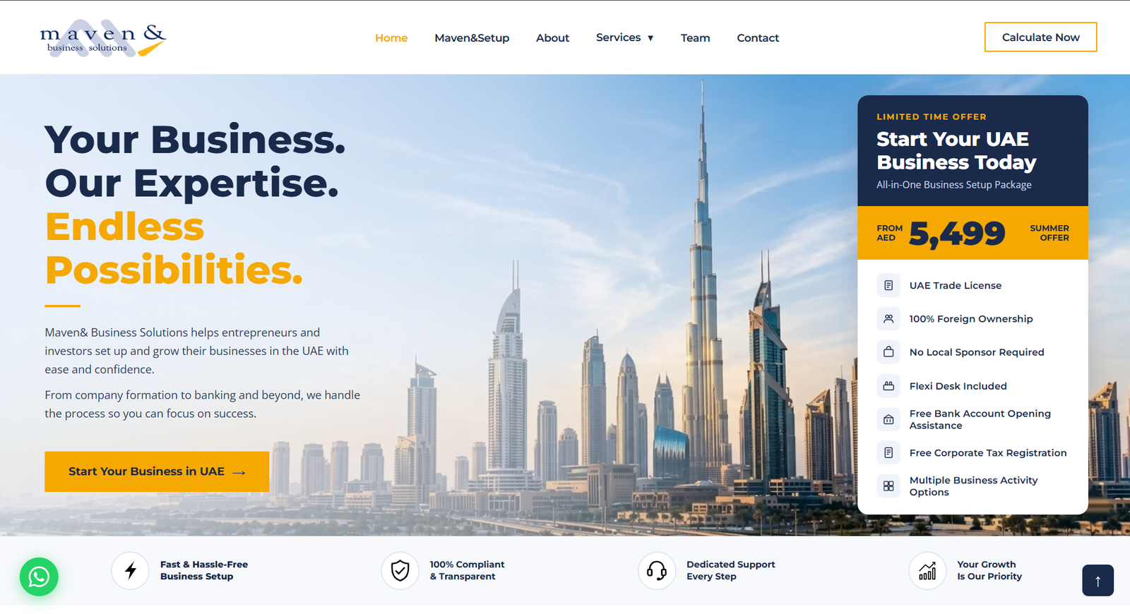 Maven& Business Solutions website