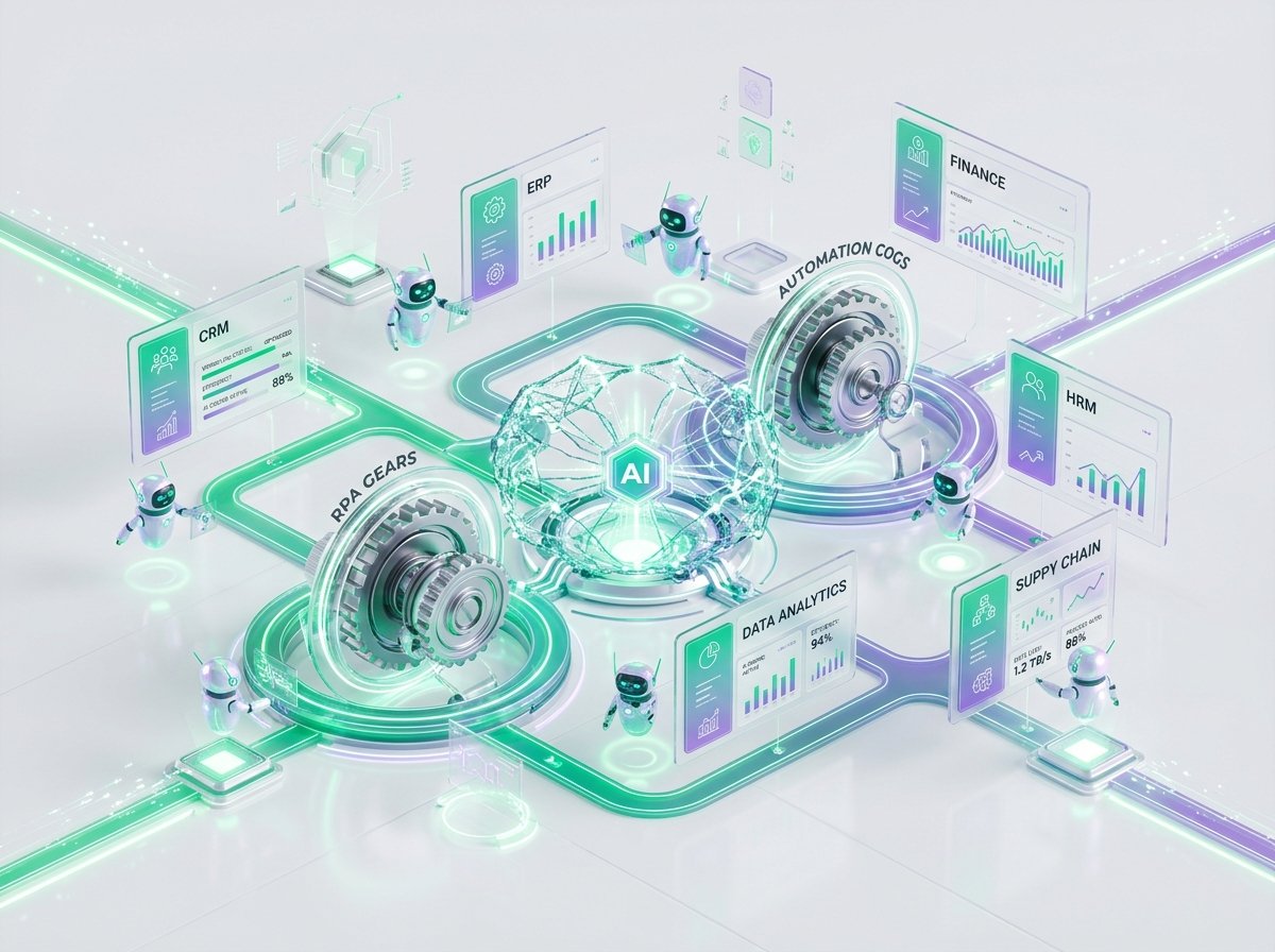 3D Business Process Automation & AI Workflows Visual